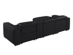 DivanItalia Black Italian Leather 4-Piece Power Reclining Sectional with Chaise – 1224BK-4PC-CH
