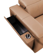 DivanItalia Cognac Italian Leather 5-Piece Sectional Sofa with Double Chaise – 1224CG-5PC-2CH