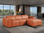 DivanItalia Camel Italian Leather 3-Piece Power Reclining Sectional with Chaise – 1224CM-3PC-CH
