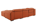DivanItalia Camel Italian Leather 3-Piece Power Reclining Sectional with Chaise – 1224CM-3PC-CH