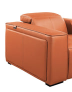 DivanItalia Camel Italian Leather 3-Piece Power Reclining Sectional with Chaise – 1224CM-3PC-CH
