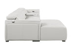 DivanItalia Light Grey Italian Leather 4-Piece Power Reclining Sectional with Chaise – 1224LG-4PC-CH