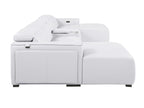 DivanItalia White Italian Leather 5-Piece Sectional Sofa with Double Chaise – 1224WH-5PC-2CH