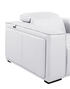 DivanItalia White Italian Leather 5-Piece Sectional Sofa with Double Chaise – 1224WH-5PC-2CH