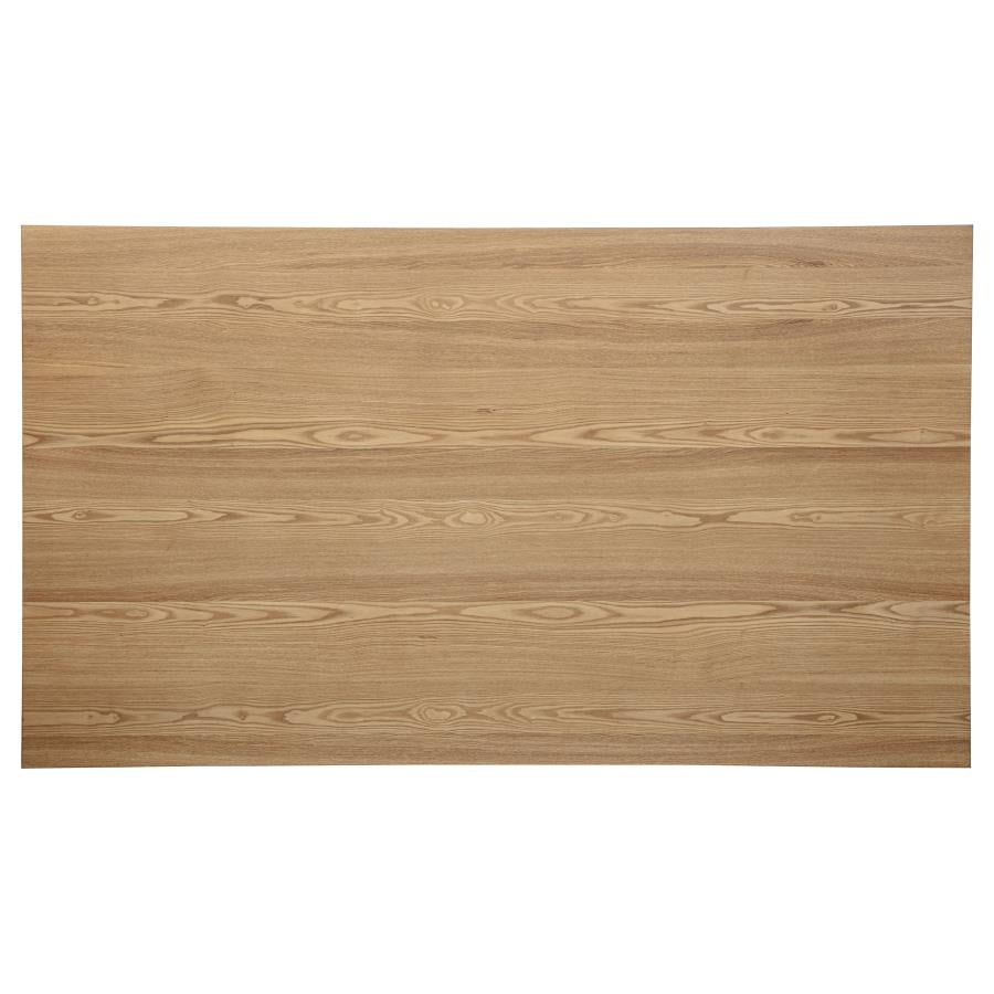 Coaster 122501-S7 7 pc Andrews two tone light ash and white finish wood mid-century dining table set spindle back chairs