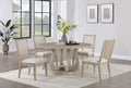 Coaster 123120-S5 5 pc Trofello white washed finish wood 60" round dining table set