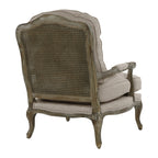 Homelegance 1234-1-4 Parlier bergere natural fabric gray weathered wood chair & ottoman