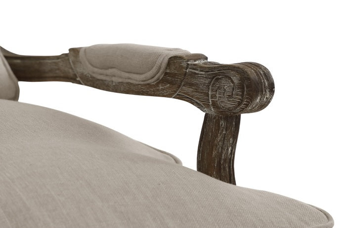 Homelegance 1234-1-4 Parlier bergere natural fabric gray weathered wood chair & ottoman