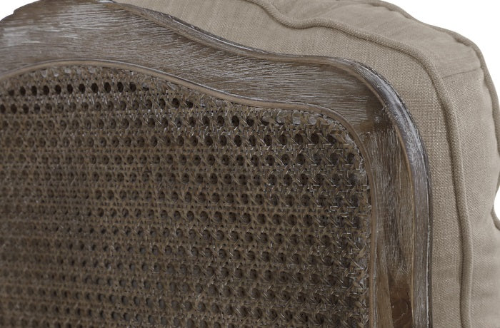 Homelegance 1234-1-4 Parlier bergere natural fabric gray weathered wood chair & ottoman