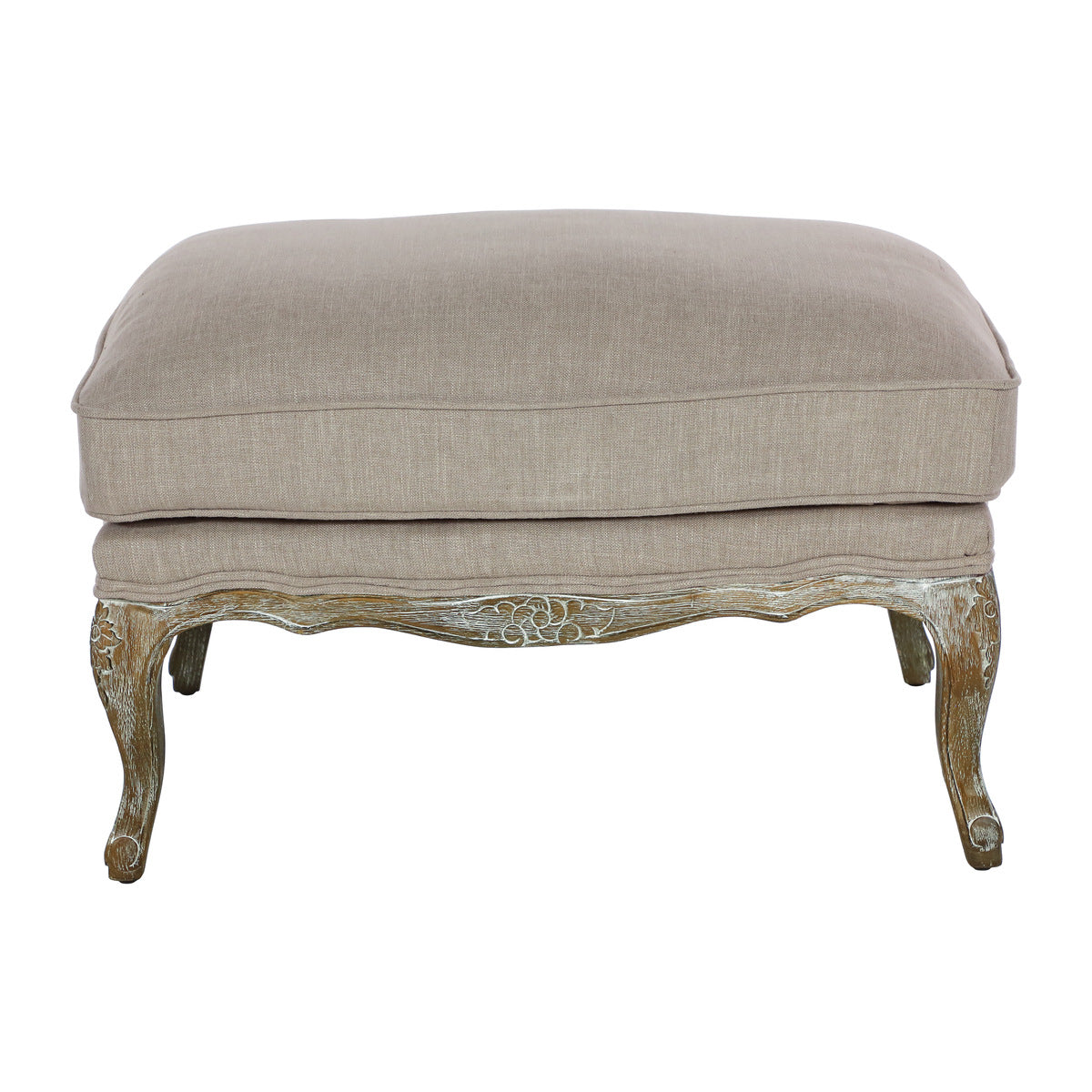 Homelegance 1234-4 Parlier natural fabric gray weathered wood ottoman