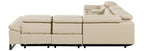 Global United DivanItalia Beige Italian Leather 6-Piece Power Reclining Sectional Sofa with Power Adjustable Headrests and Wireless Charging – 1246BG-6PC