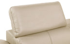 Global United DivanItalia Beige Italian Leather 6-Piece Power Reclining Sectional Sofa with Power Adjustable Headrests and Wireless Charging – 1246BG-6PC