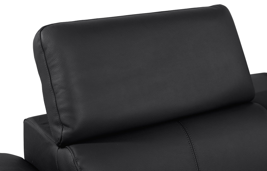 Global United 1246BK-6PC 6 pc Divan black italian leather power reclining sectional sofa power adjustable headrests wireless charging