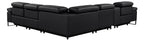Global United 1246BK-6PC 6 pc Divan black italian leather power reclining sectional sofa power adjustable headrests wireless charging