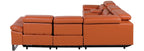 Global United 1246CM-6PC 6 pc Divan camel italian leather power reclining sectional sofa power adjustable headrests wireless charging