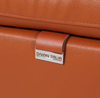 Global United 1246CM-6PC 6 pc Divan camel italian leather power reclining sectional sofa power adjustable headrests wireless charging