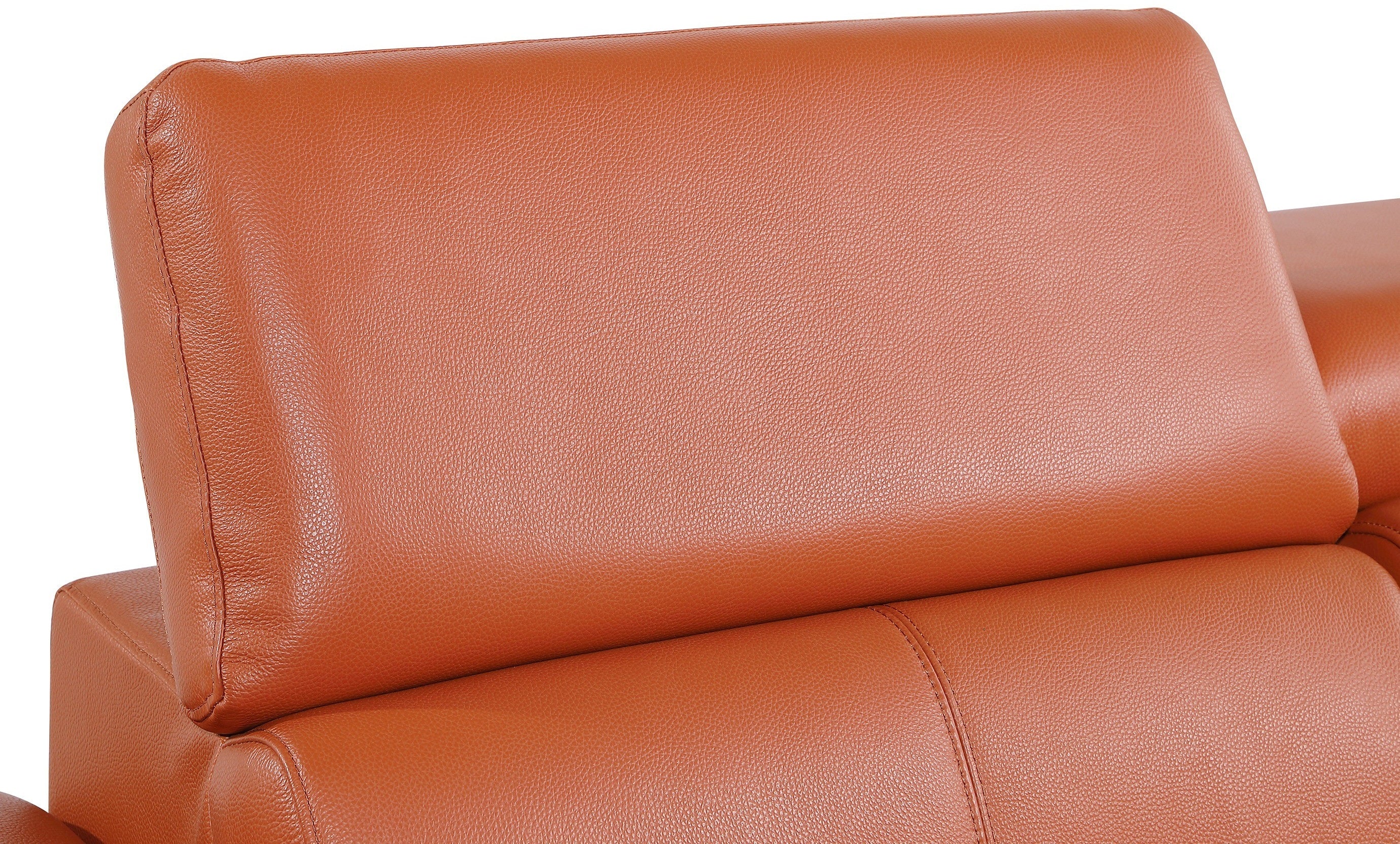 Global United 1246CM-6PC 6 pc Divan camel italian leather power reclining sectional sofa power adjustable headrests wireless charging