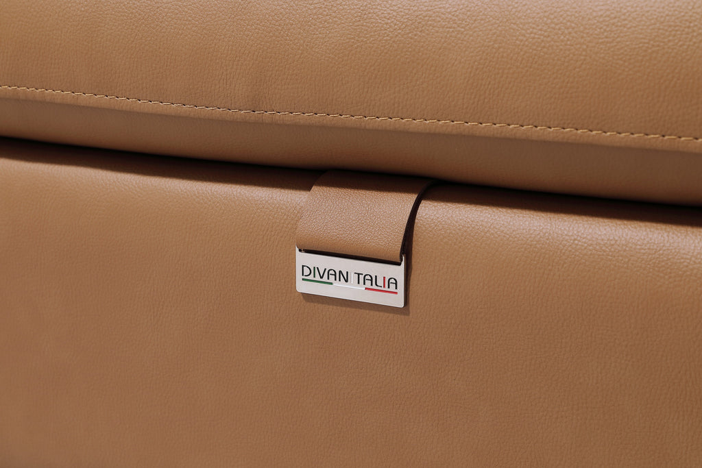 Global United 1246CG-6PC 6 pc Divan cognac italian leather power reclining sectional sofa power adjustable headrests wireless charging