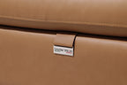 Global United 1246CG-6PC 6 pc Divan cognac italian leather power reclining sectional sofa power adjustable headrests wireless charging