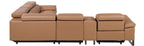 Global United 1246CG-6PC 6 pc Divan cognac italian leather power reclining sectional sofa power adjustable headrests wireless charging