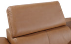 Global United 1246CG-6PC 6 pc Divan cognac italian leather power reclining sectional sofa power adjustable headrests wireless charging