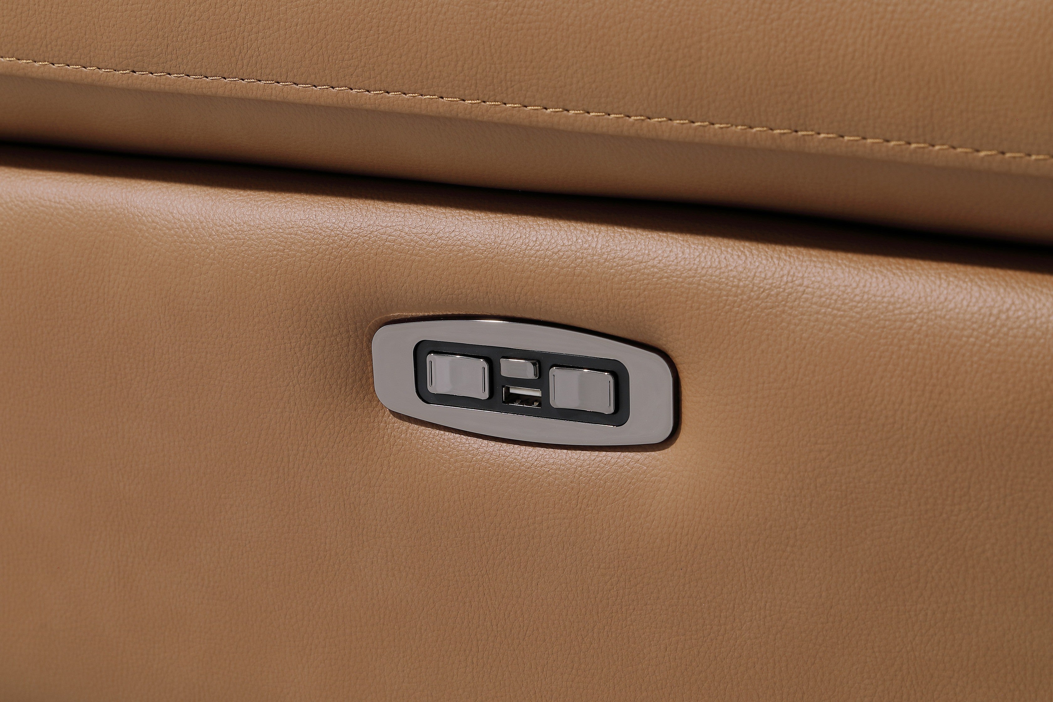 Global United 1246CG-6PC 6 pc Divan cognac italian leather power reclining sectional sofa power adjustable headrests wireless charging