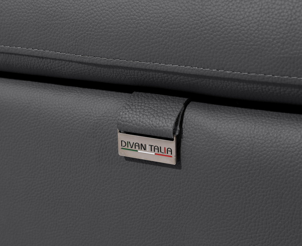 Global United 1246DG-6PC 6 pc Divan dark grey italian leather power reclining sectional sofa power adjustable headrests wireless charging