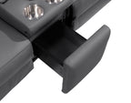 Global United 1246DG-6PC 6 pc Divan dark grey italian leather power reclining sectional sofa power adjustable headrests wireless charging