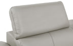 Global United DivanItalia Light Grey Italian Leather 6-Piece Power Reclining Sectional Sofa with Power Adjustable Headrests and Wireless Charging – 1246LG-6PC