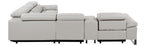 Global United DivanItalia Light Grey Italian Leather 6-Piece Power Reclining Sectional Sofa with Power Adjustable Headrests and Wireless Charging – 1246LG-6PC