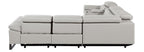 Global United DivanItalia Light Grey Italian Leather 6-Piece Power Reclining Sectional Sofa with Power Adjustable Headrests and Wireless Charging – 1246LG-6PC