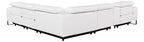 Global United DivanItalia White Italian Leather 6-Piece Power Reclining Sectional Sofa with Power Adjustable Headrests and Wireless Charging – 1246WH-6PC