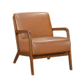 Homelegance 1247BRW-1 Carlson brown faux leather mid century modern accent chair