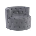 Homelegance 1290GY-1 Cheswold grey tufted velvet fabric barrel back round swivel chair
