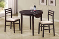 Coaster 130005 3 pc Maverick nathan espresso finish wood drop leaf breakfast table set