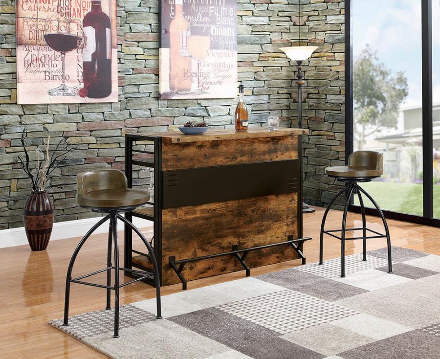 Coaster 130071 Williston forge ignacio home bar unit antique nutmeg finish wood bar unit