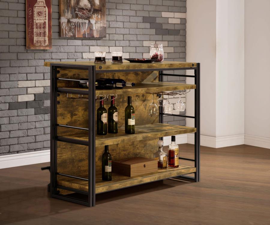 Coaster 130071 Williston forge ignacio home bar unit antique nutmeg finish wood bar unit