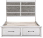 Homelegance 1303-4PC 4 pc Ambrose antique white and grey finish wood queen bedroom set with underbed drawers