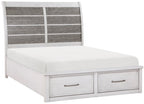 Homelegance 1303-4PC 4 pc Ambrose antique white and grey finish wood queen bedroom set with underbed drawers