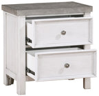 Homelegance 1303-4PC 4 pc Ambrose antique white and grey finish wood queen bedroom set with underbed drawers