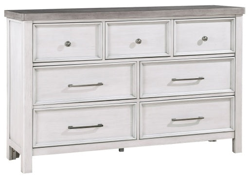 Homelegance 1303-4PC 4 pc Ambrose antique white and grey finish wood queen bedroom set with underbed drawers