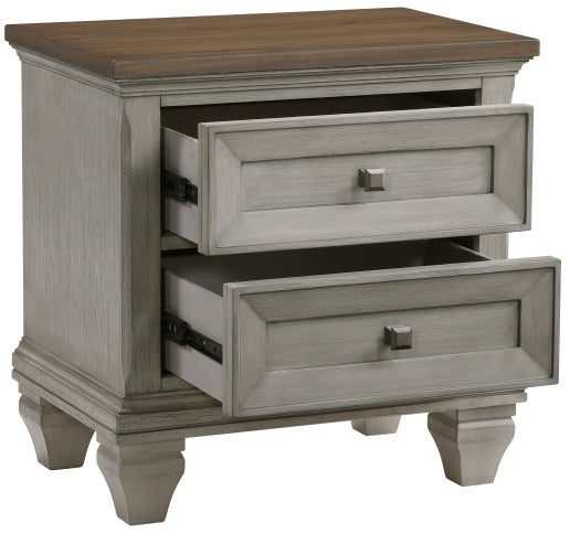 Homelegance 1305-4PC 4 pc Renton antique grey and brown finish wood style queen bedroom set