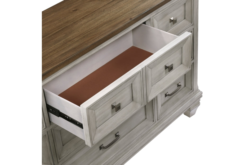 Homelegance 1305-4PC 4 pc Renton antique grey and brown finish wood style queen bedroom set