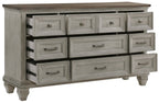 Homelegance 1305-4PC 4 pc Renton antique grey and brown finish wood style queen bedroom set