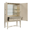 1312-44C Genoa light oak finish wood bar cabinet glass holders drawers and pull out shelf