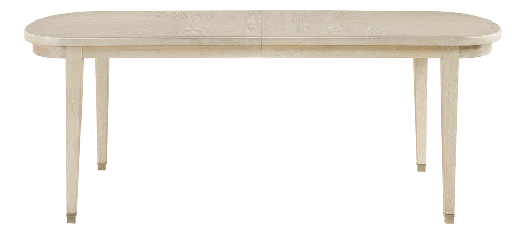 1312-7PC 7 pc Genoa light oak finish wood dining table set shield back fabric upholstered chairs