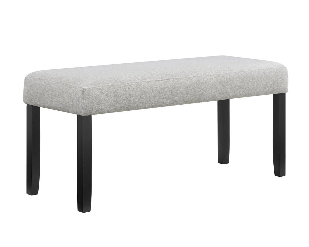 Parkside 6-Piece Dark Wood & White Faux Marble Top Dining Table Set with Bench – 1312T-6PC