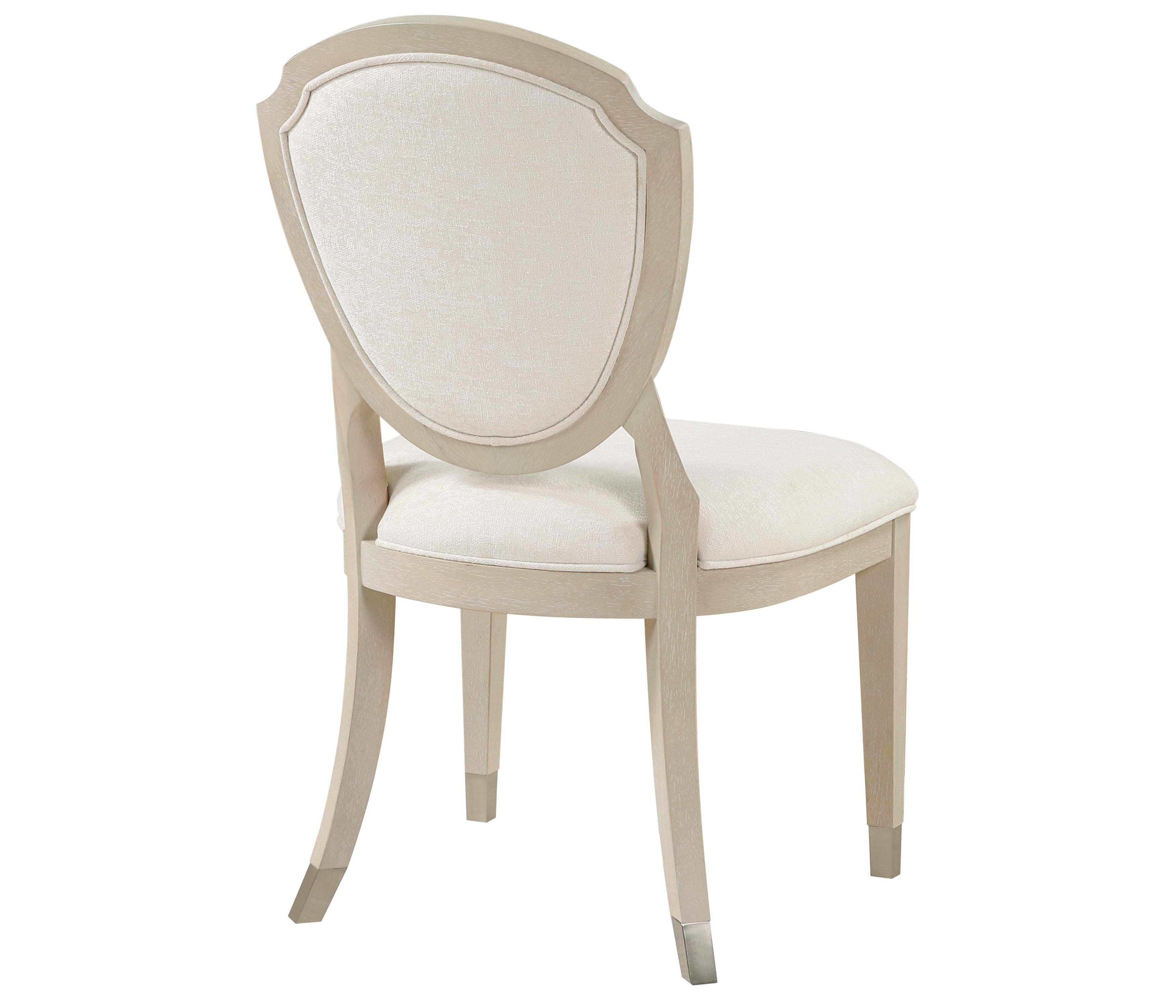 1312-7PC 7 pc Genoa light oak finish wood dining table set shield back fabric upholstered chairs