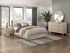 Homelegance 1313N-4PC 4 pc Matteo light oak ceruse finish wood mid century modern style queen bedroom set