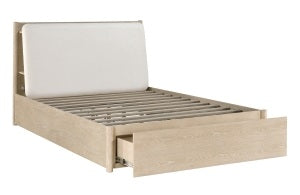 Homelegance 1313N-4PC 4 pc Matteo light oak ceruse finish wood mid century modern style queen bedroom set